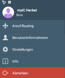 Alcatel Telefonanlagen App Menü